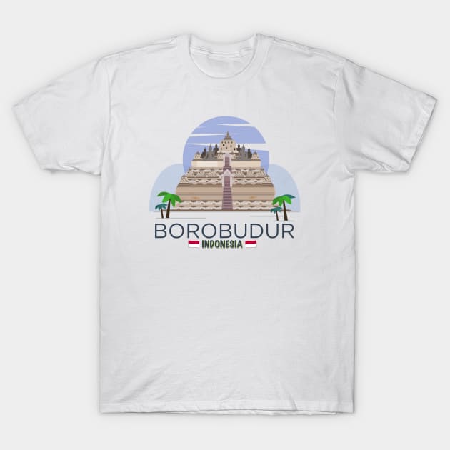 Borobudur Mahayana Buddhist Java Indonesia Temple T-Shirt by Celestial Crafts